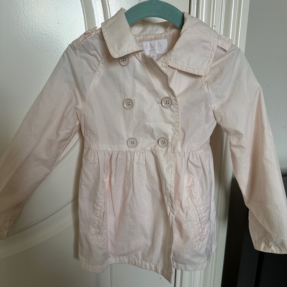Gucci Kids pink wind coat for baby girl size 18/24 months